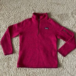 Patagonia Kids Better Sweater 1/4-Zip Fleece, Dark Pink